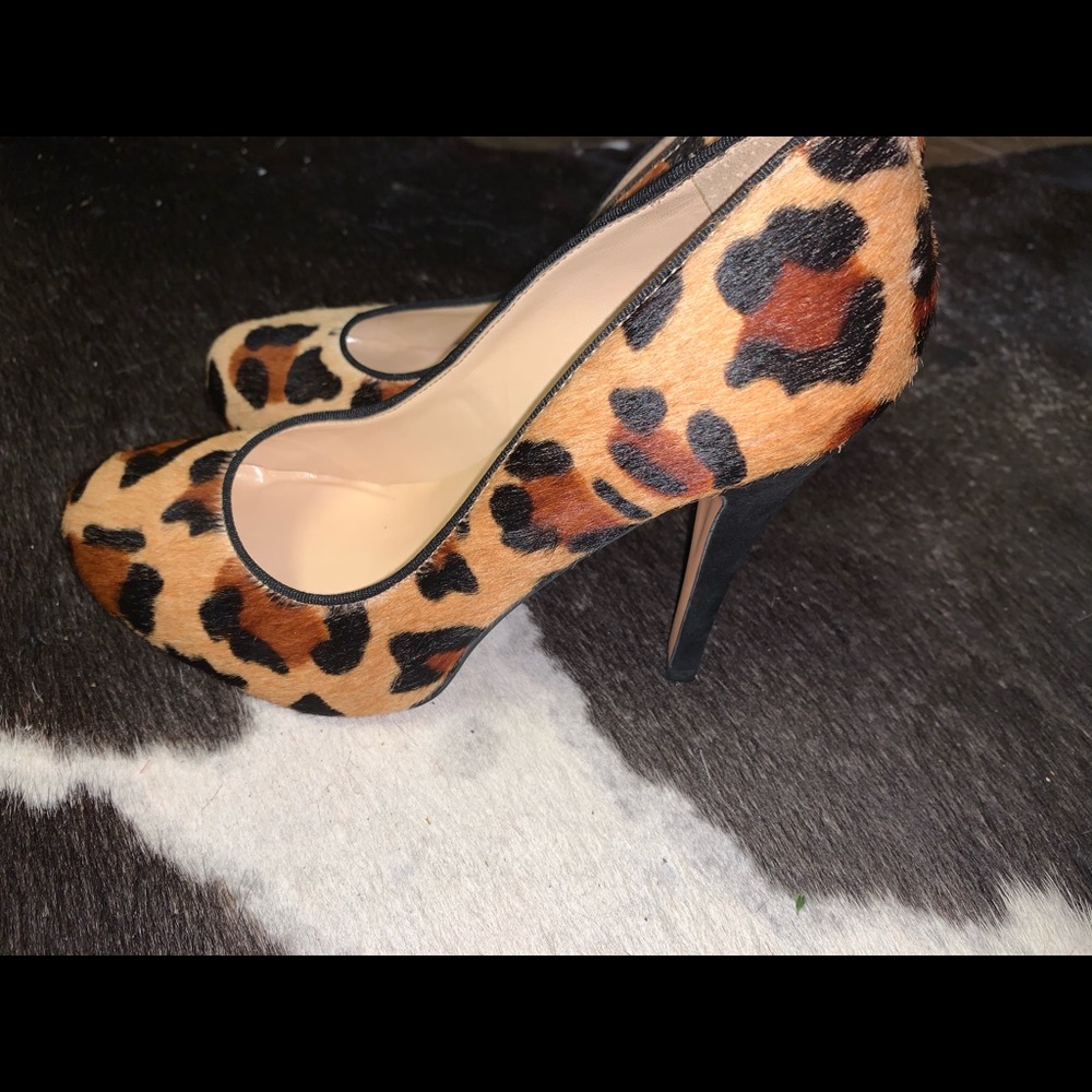 Talbots brown calf hair animal print pump 7.5 - Picture 5 of 7